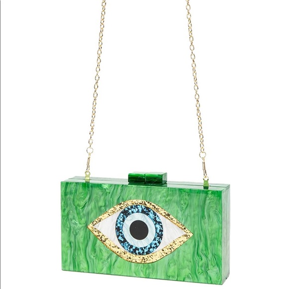 Green eye acrylic clutch purse new - Picture 2 of 6